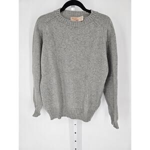 Vintage The Fox Collection Men's Grey Wool Blend Crewneck Sweater Size L